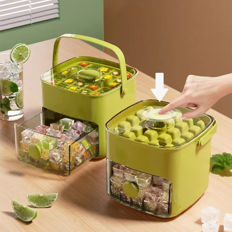 48 Grid Ice Cube Mold Reusable Refrigerator Ice Maker One-Touch Easy Release Homemade Ice Cube Tray Mold Home Ice Making Tool